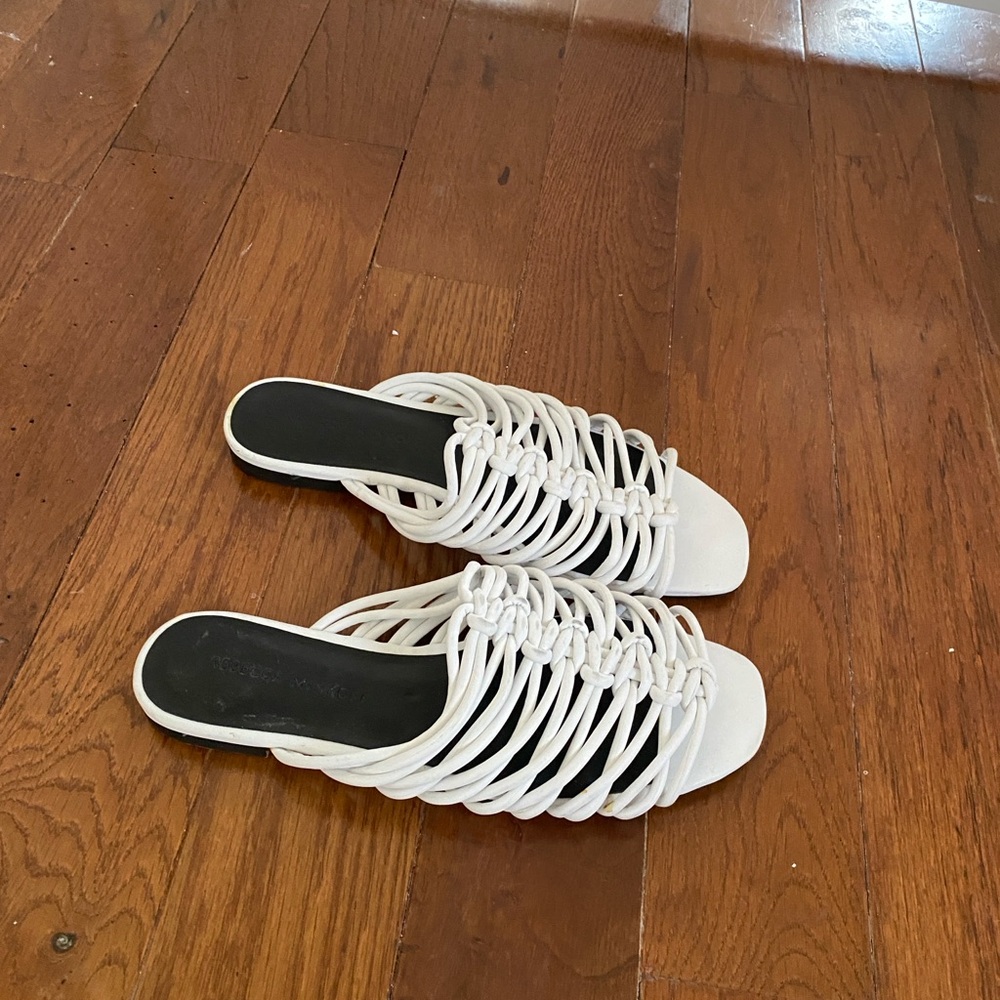 Rebecca Minkoff White Woven Leather Women's Sandals